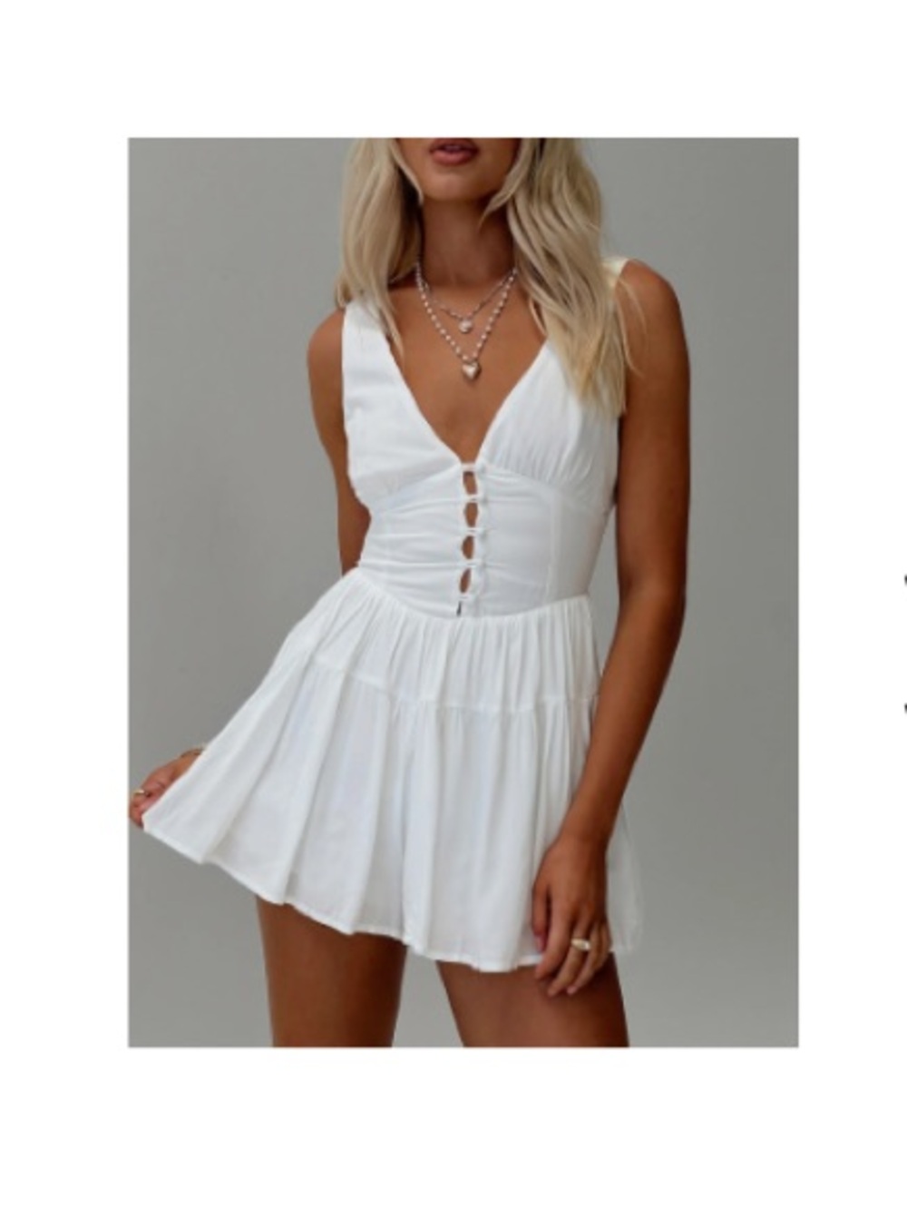 Princess Polly White Button-Front Mini Dress